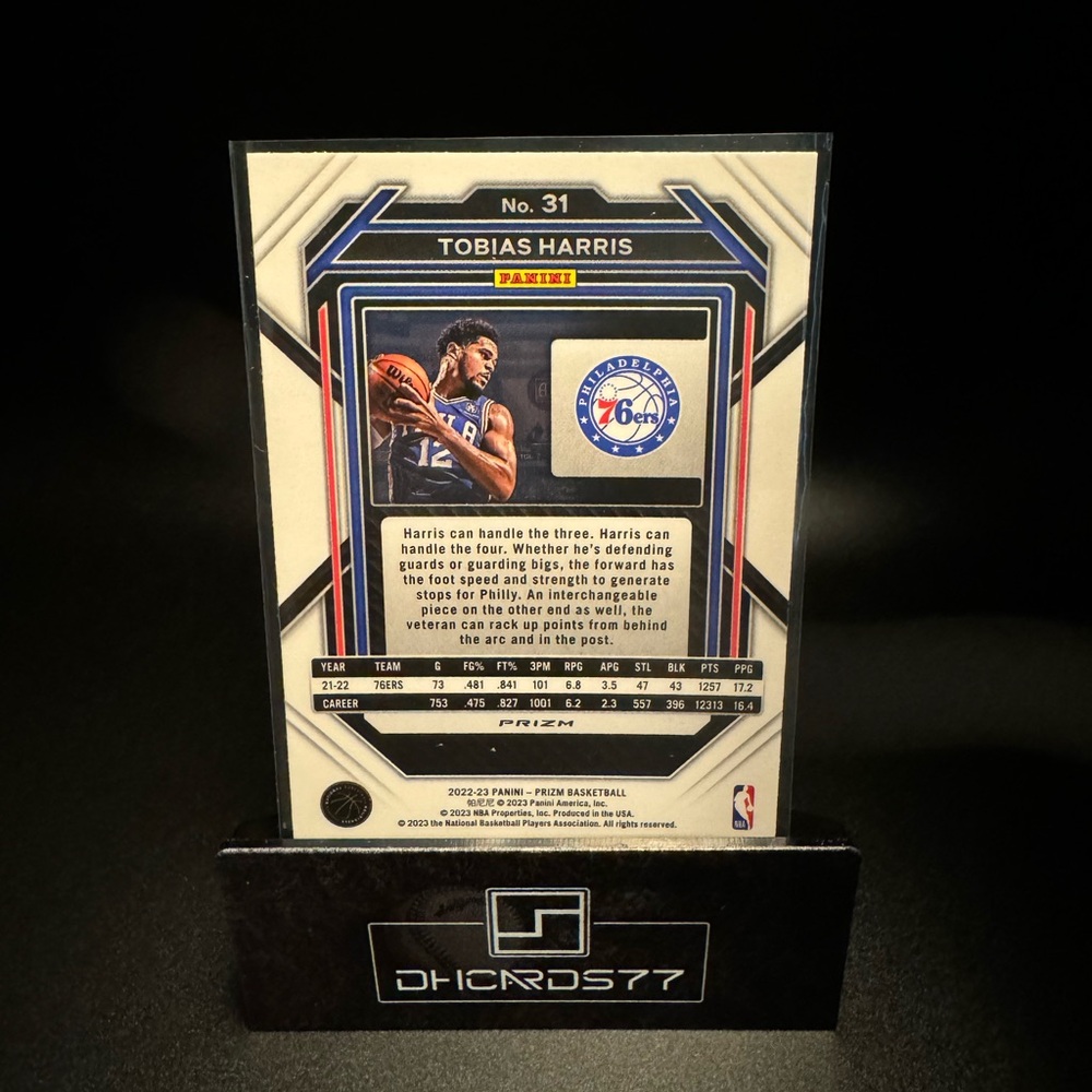 2022-23 Panini Prizm Green Tobias Harris - Picture 2 of 2